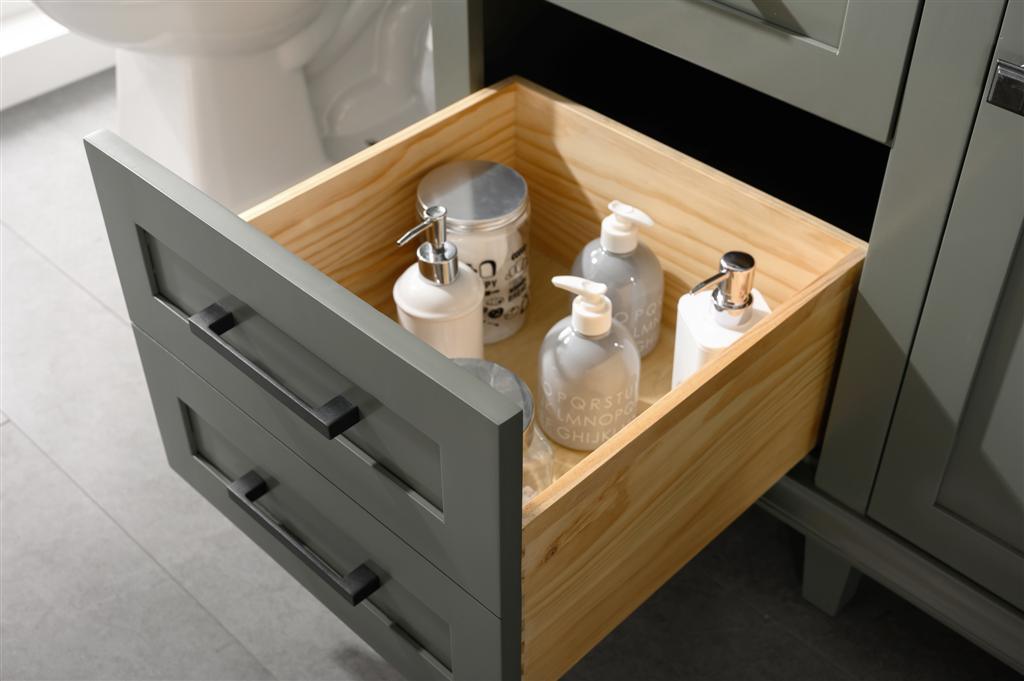 Legion Furniture 60" Double Vanity Cabinet With Carrara White Top - Bathroom Design Center