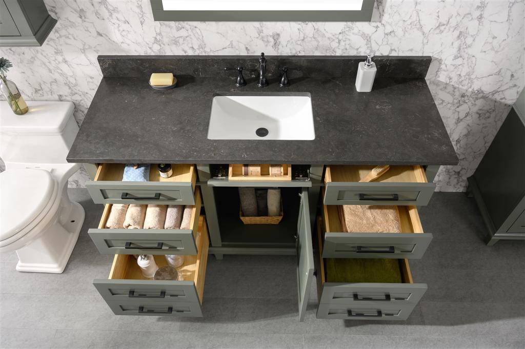 Legion Furniture 60" Double Vanity Cabinet With Carrara White Top - Bathroom Design Center