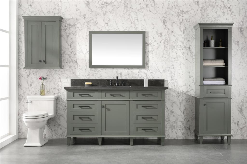 Legion Furniture 60" Double Vanity Cabinet With Carrara White Top - Bathroom Design Center