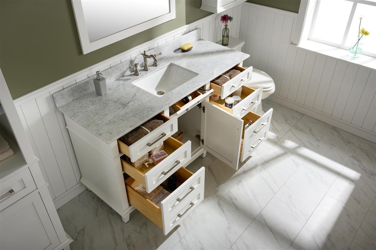 Legion Furniture 60" Double Vanity Cabinet With Carrara White Top - Bathroom Design Center