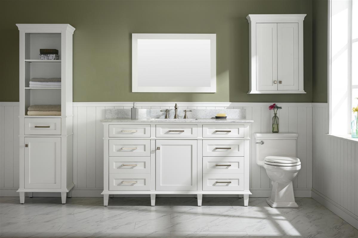 Legion Furniture 60" Double Vanity Cabinet With Carrara White Top - Bathroom Design Center