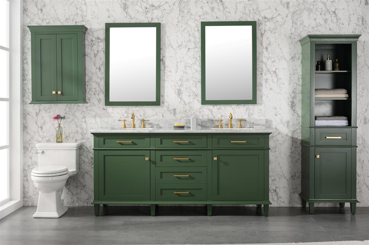 Legion Furniture 72" Double Sink Vanity Cabinet With Carrara White Top - Bathroom Design Center