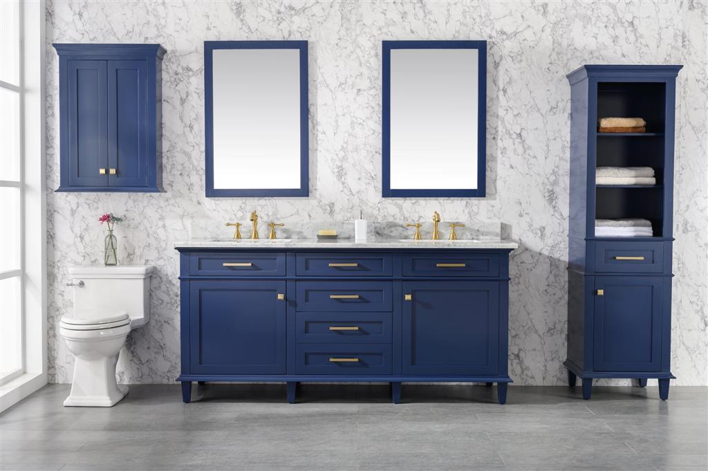 Legion Furniture 72" Double Sink Vanity Cabinet With Carrara White Top - Bathroom Design Center