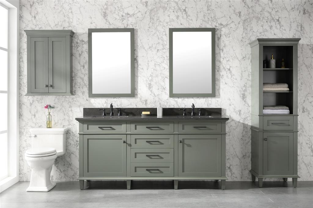 Legion Furniture 72" Double Sink Vanity Cabinet With Carrara White Top - Bathroom Design Center