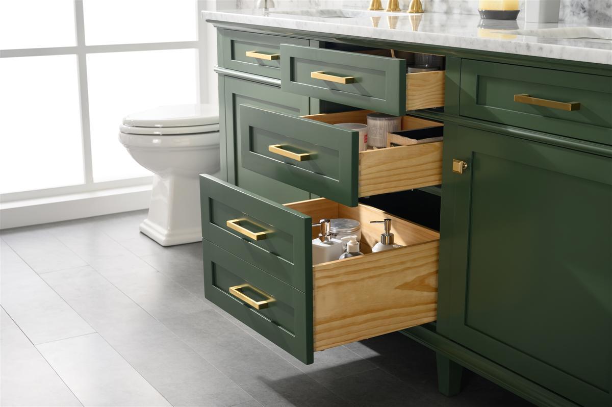 Legion Furniture 72" Double Sink Vanity Cabinet With Carrara White Top - Bathroom Design Center