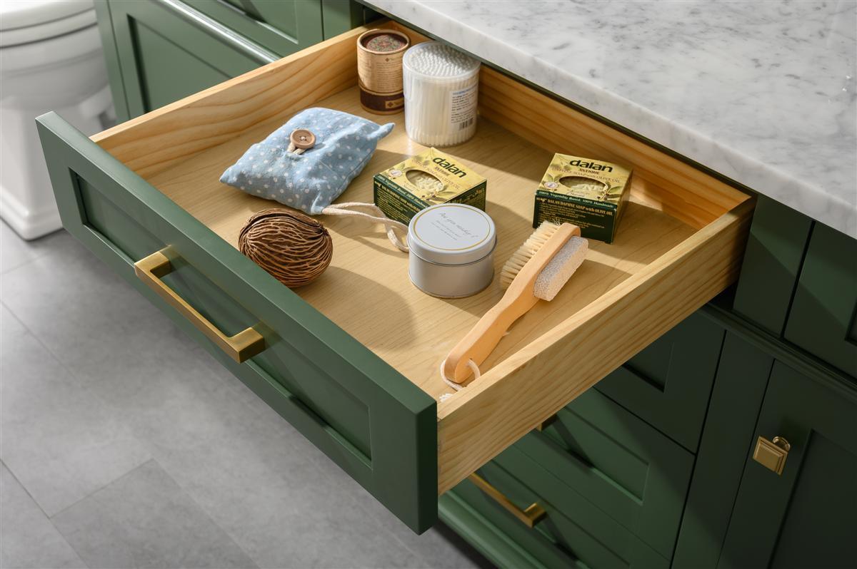 Legion Furniture 72" Double Sink Vanity Cabinet With Carrara White Top - Bathroom Design Center