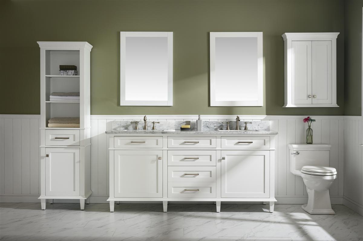 Legion Furniture 72" Double Sink Vanity Cabinet With Carrara White Top - Bathroom Design Center