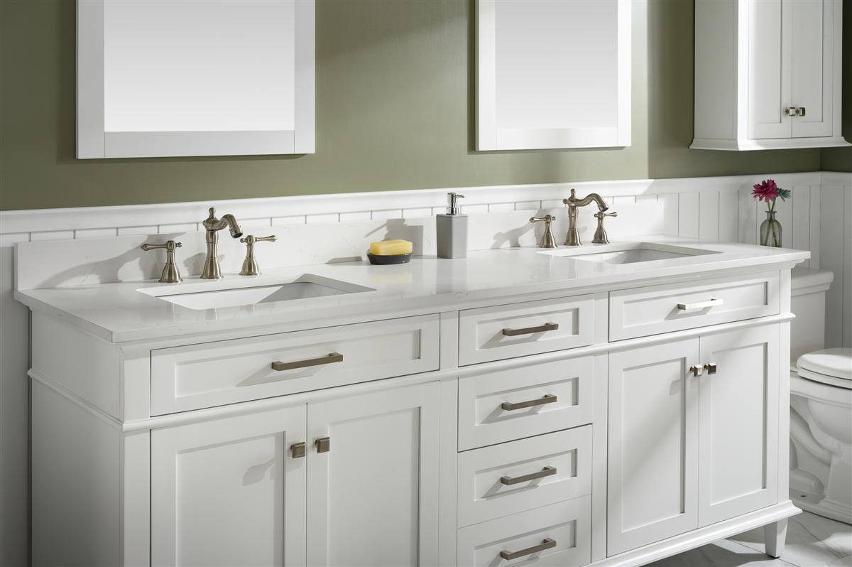 Legion Furniture 80" Double Sink Vanity With Carrara White Quartz Top - Bathroom Design Center
