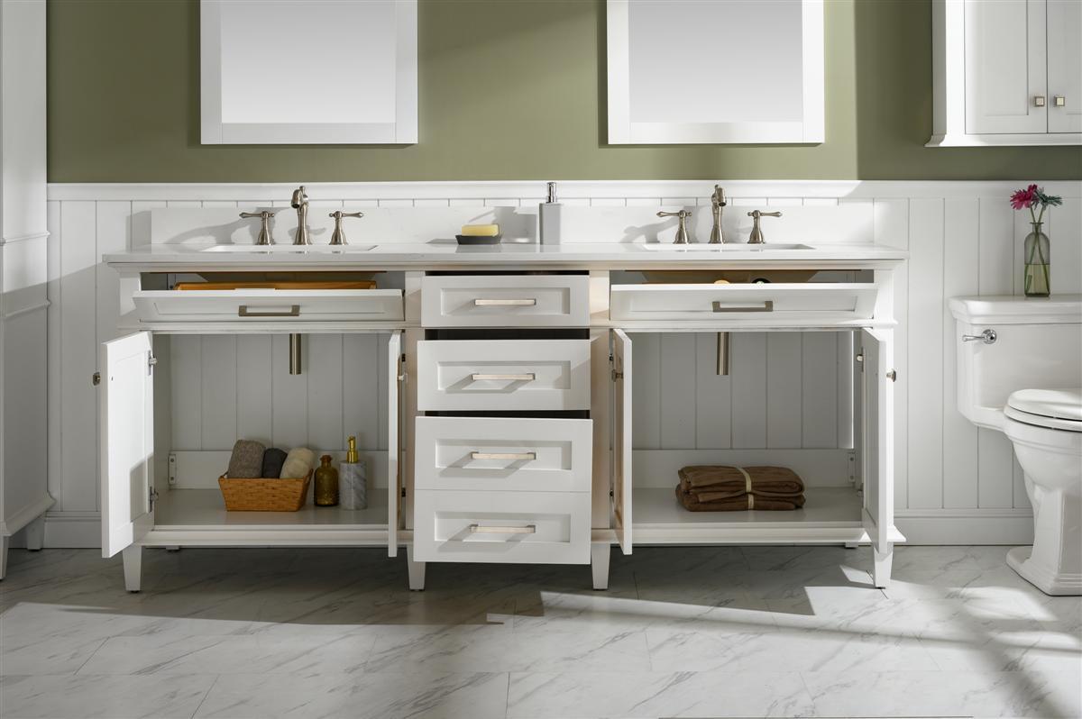 Legion Furniture 80" Double Sink Vanity With Carrara White Quartz Top - Bathroom Design Center