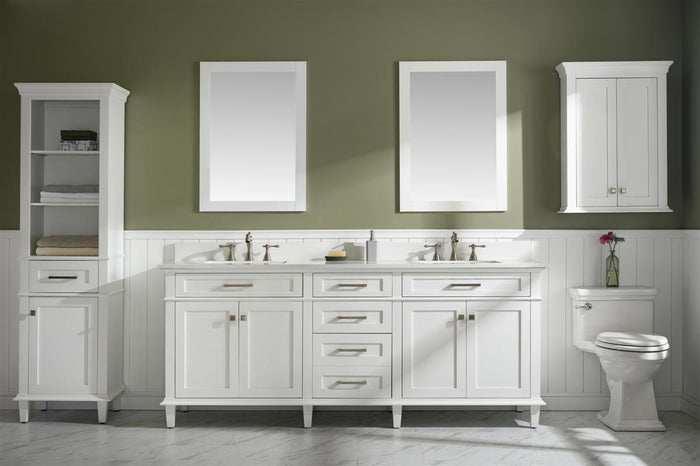 Legion Furniture 80" Double Sink Vanity With Carrara White Quartz Top