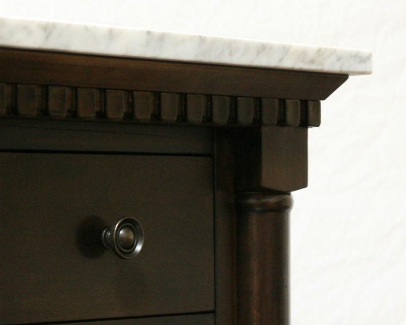 Legion Furniture Antique Coffee Sink Vanity With Carrara White Top And Matching Backsplash - Bathroom Design Center