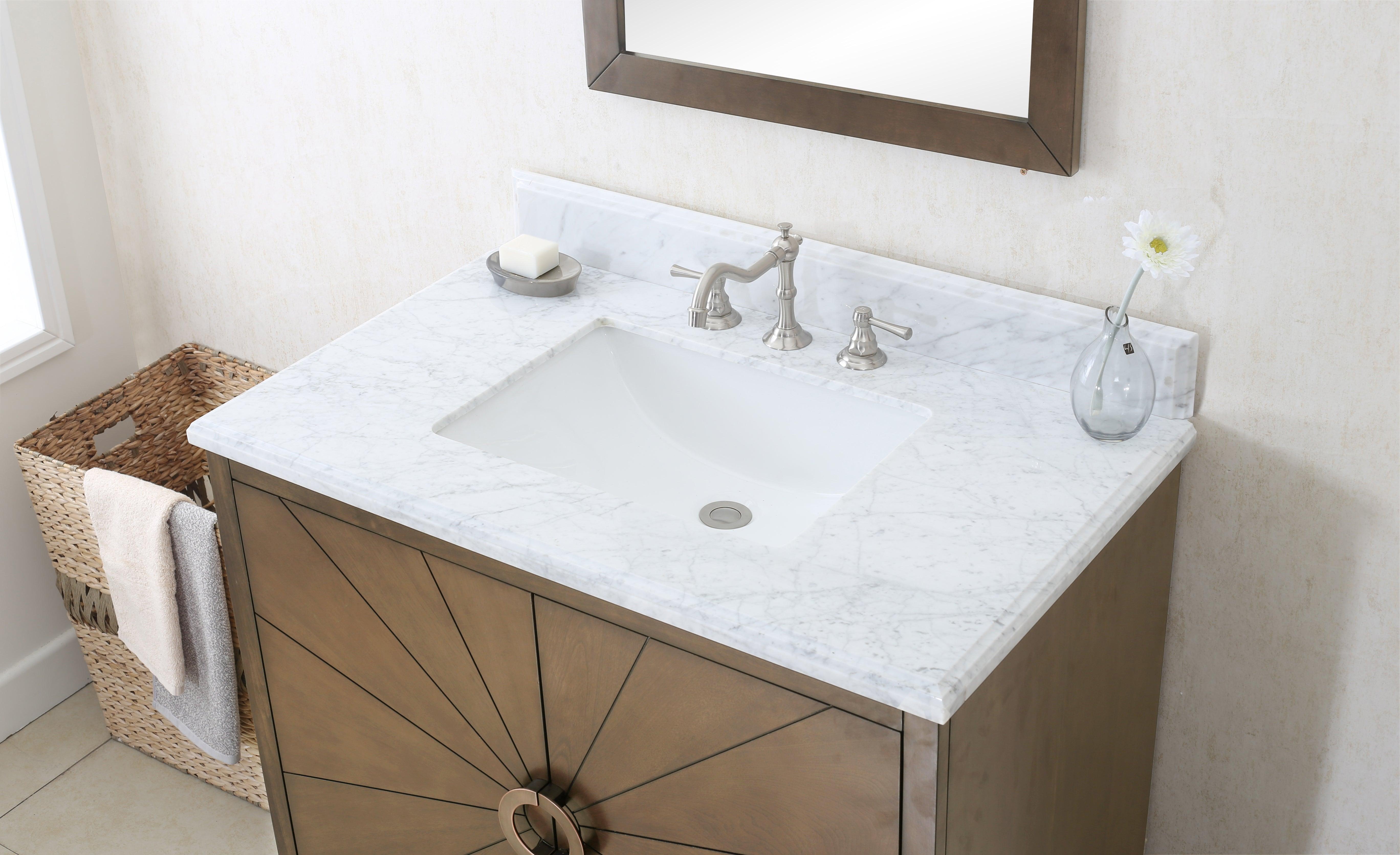 Legion Furniture Free Standing Single Vanity With White Carrara Marble Top - Bathroom Design Center