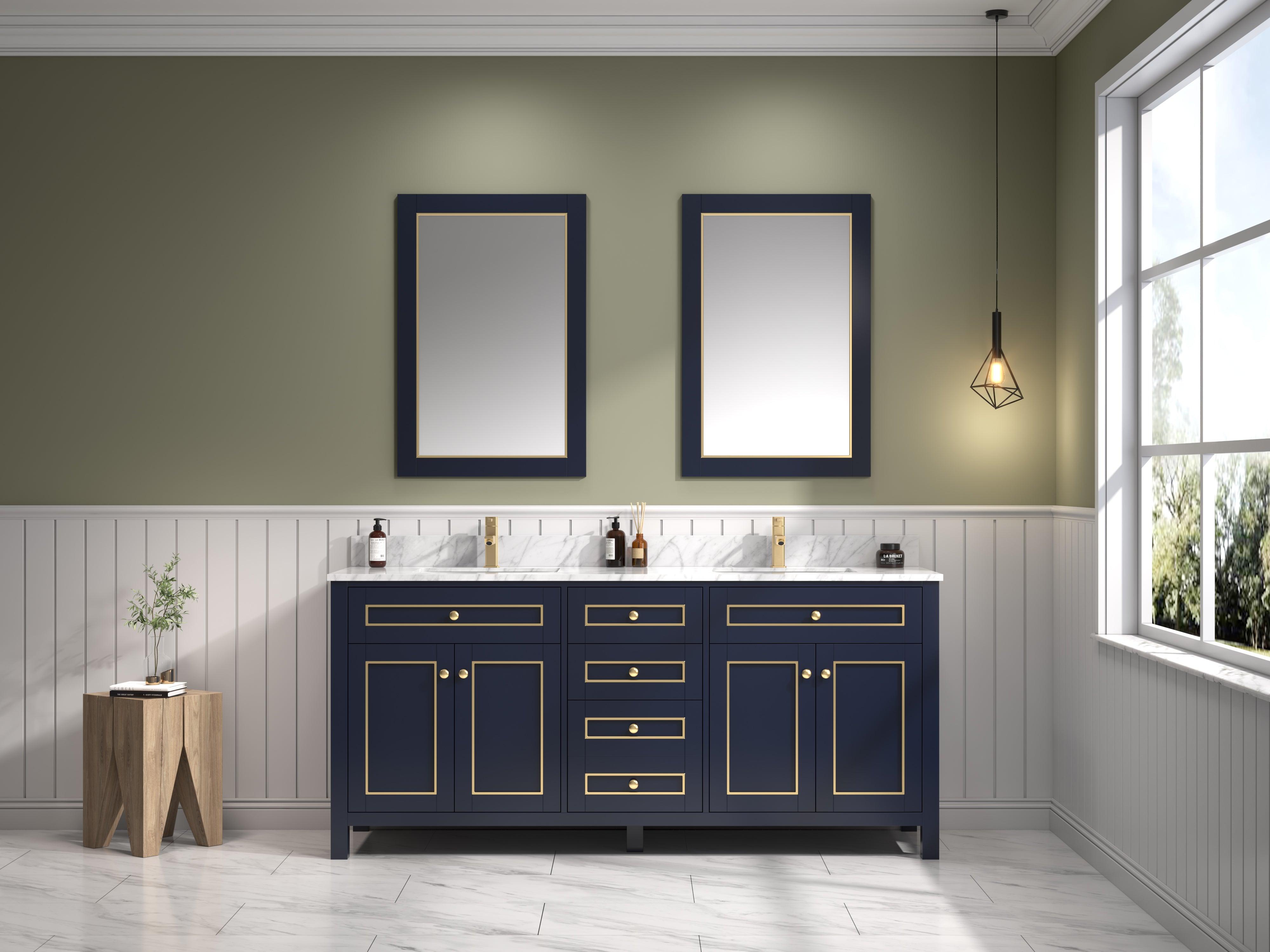 Legion Furniture 72" Double Sink Vanity With Carrara White Top - Bathroom Design Center