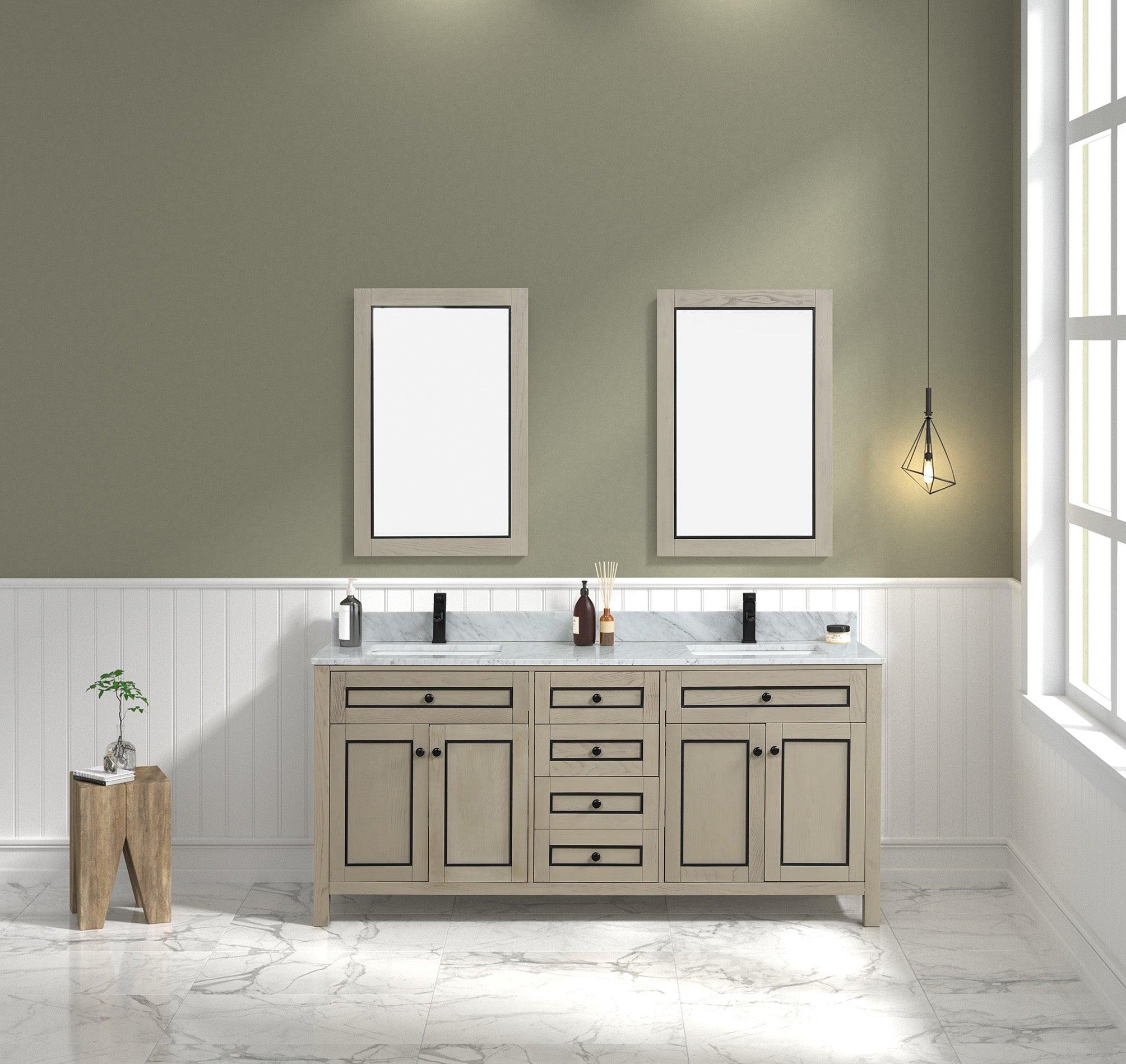 Legion Furniture 72" Double Sink Vanity With Carrara White Top - Bathroom Design Center