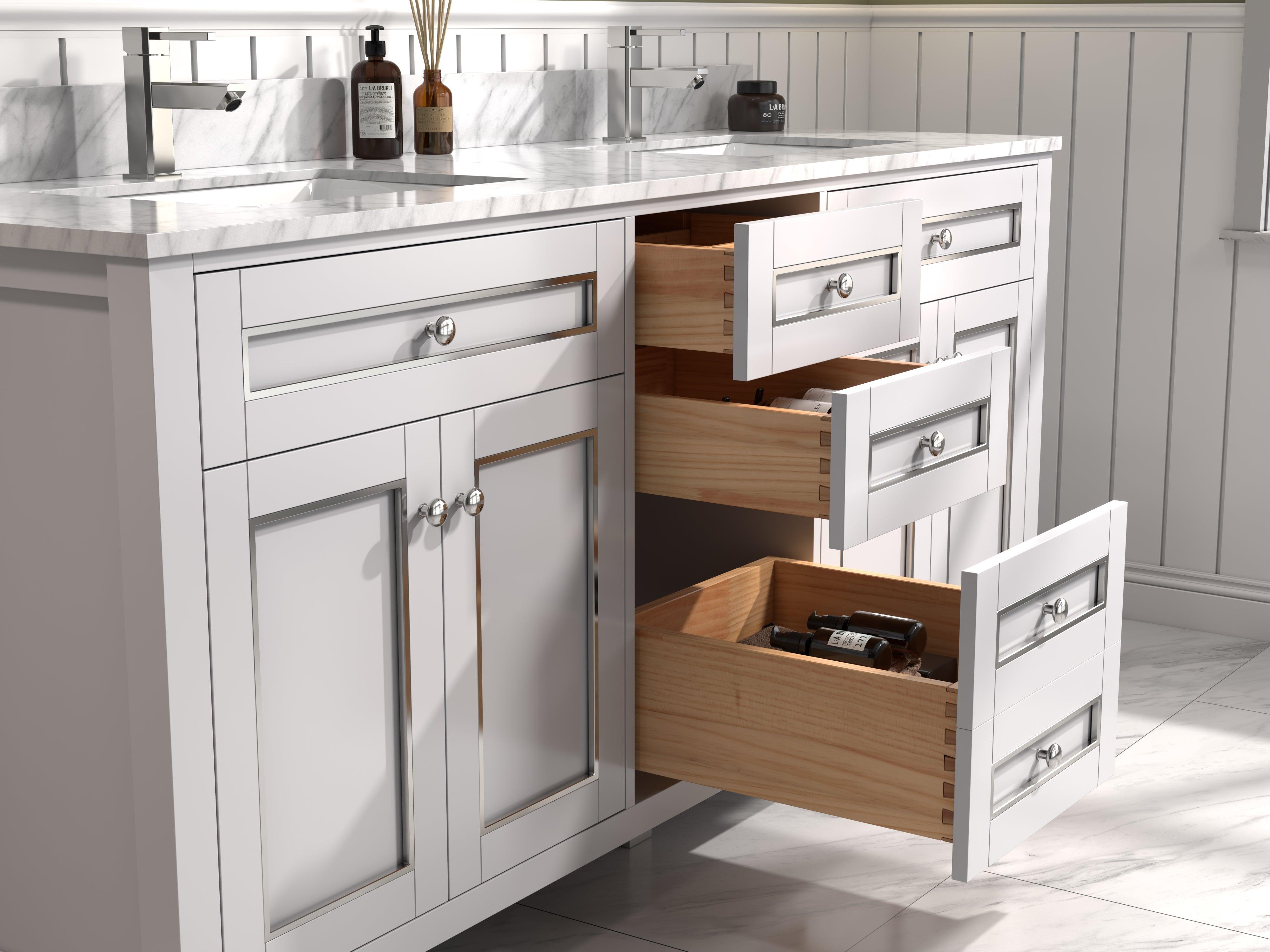 Legion Furniture 72" Double Sink Vanity With Carrara White Top - Bathroom Design Center
