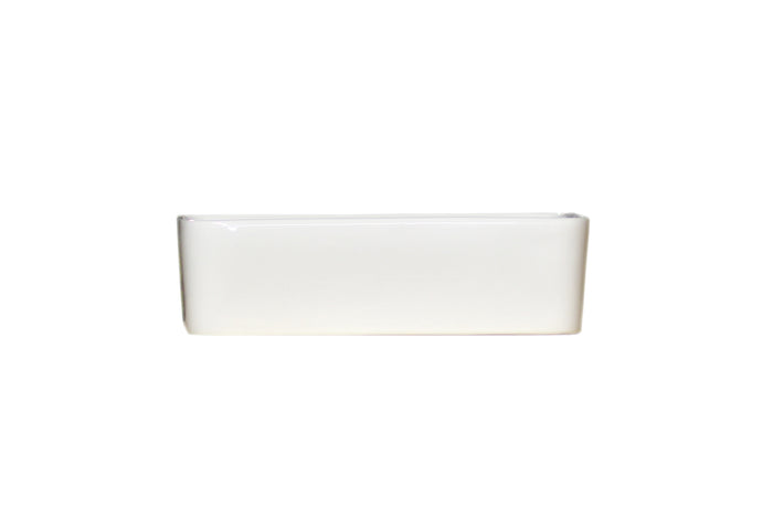 WatermarkFixtures White Rounded Rectangle Modern Farmhouse Vitreous China Porcelain Apron Vessel Sink