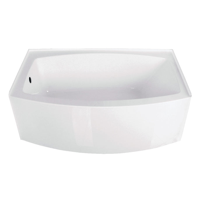 Aqua Eden VTDR603022L 60" Acrylic Rectangular 3-Wall Alcove Tub, Left Hand Drain Hole, Glossy White
