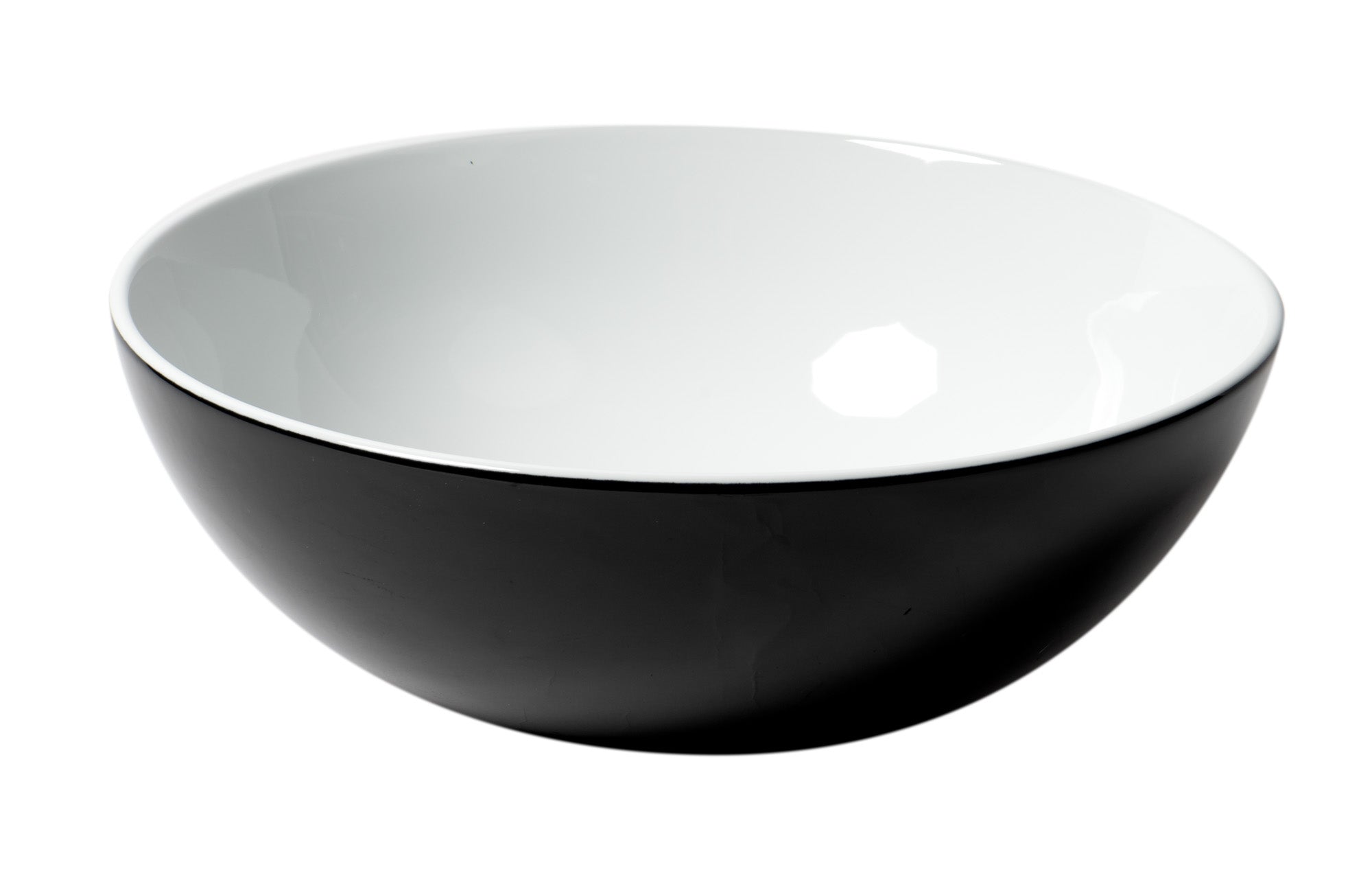 ALFI ABC906 Black & White 15" Round Vessel Above Mount Ceramic Sink
