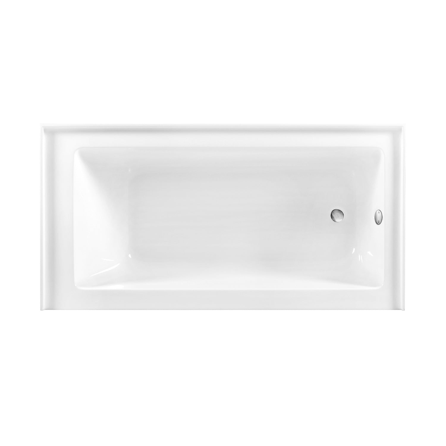 Aqua Eden CVTDE603122R8 60" Acrylic Rectangular 3-Wall Alcove Tub Combo with Waste and Overflow Drain (Right Hand Drain), Glossy White/Brushed Nickel