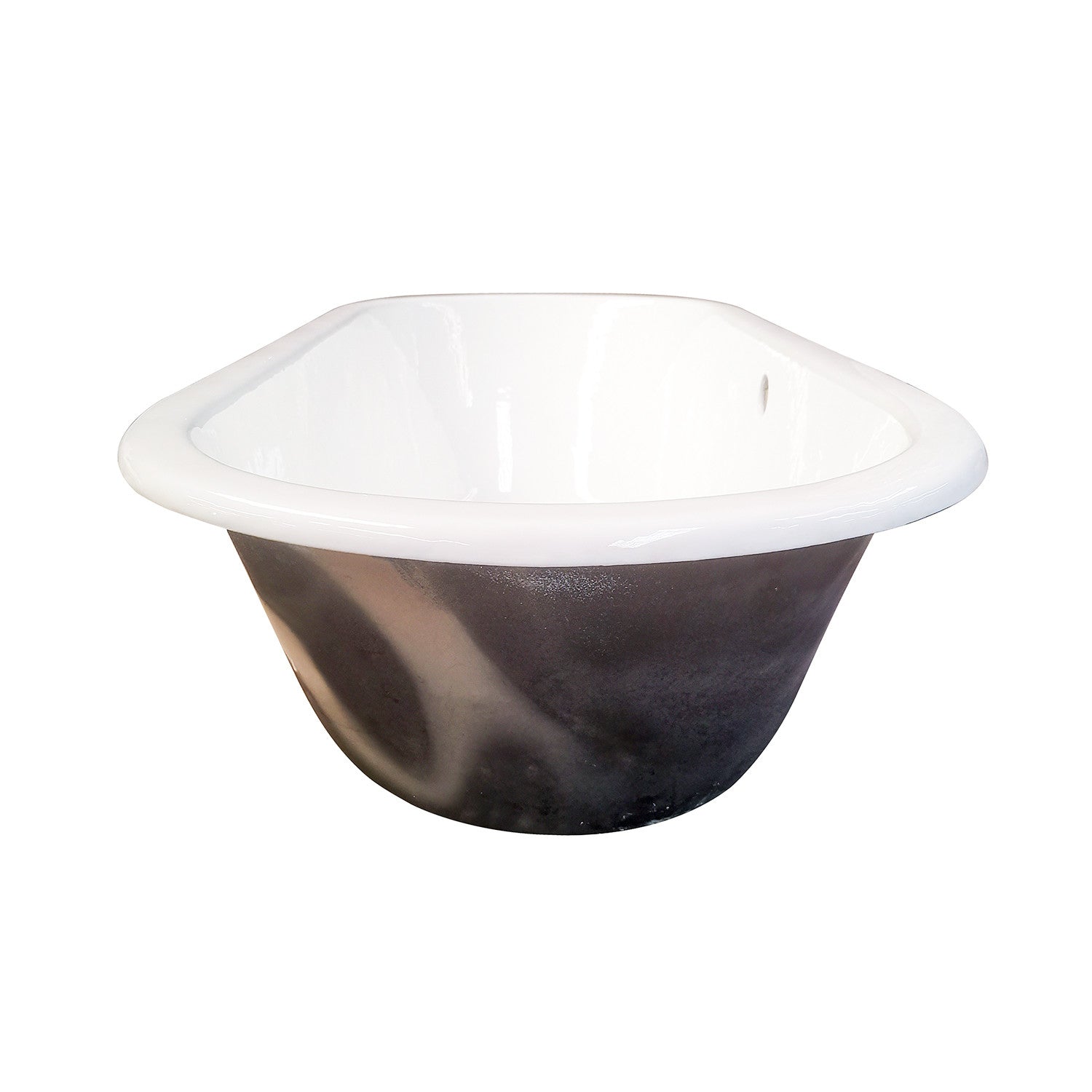 Aqua Eden VCTPN632717 63" Cast Iron Oval Drop-In Tub with Center Drain, White