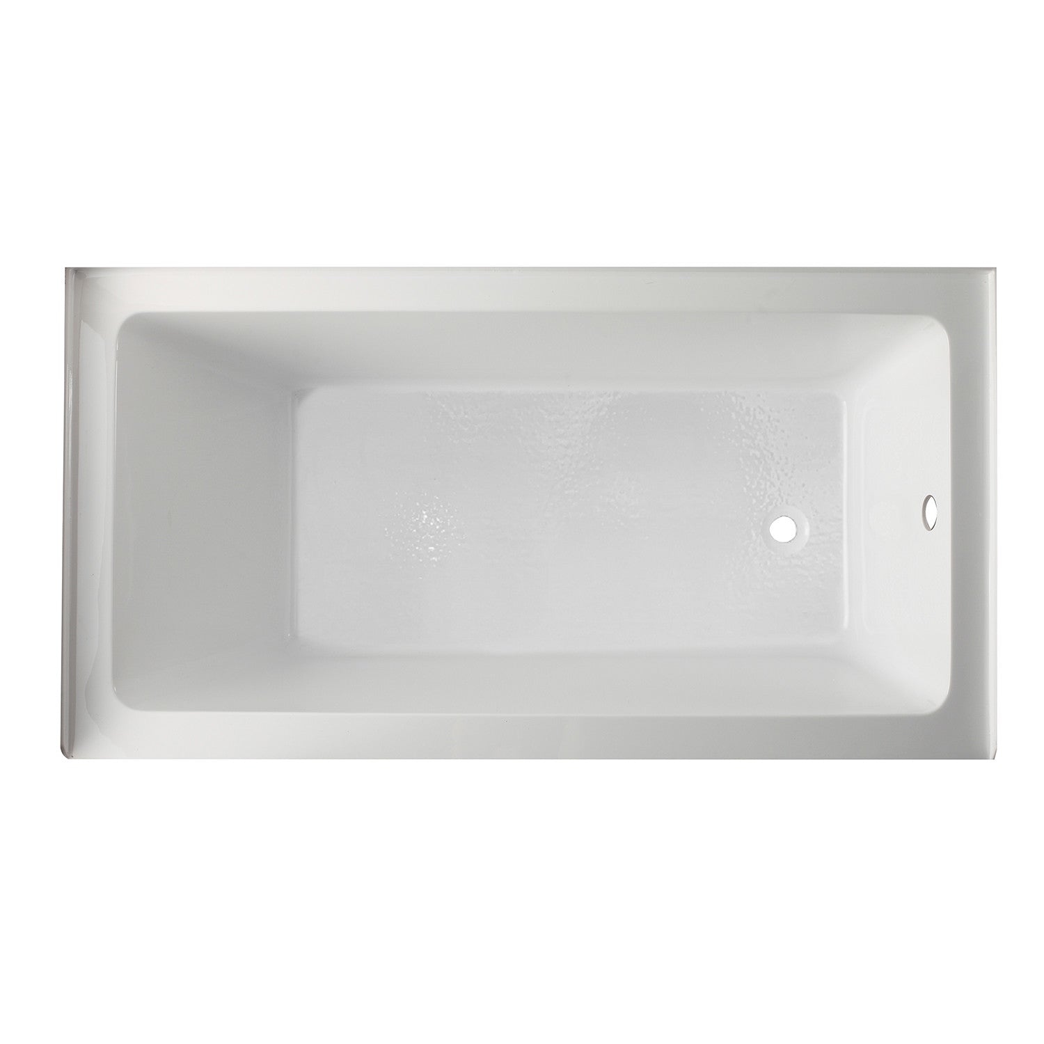 Aqua Eden VTAP6032R22C 60" Acrylic Rectangular 3-Wall Alcove Tub with Anti-Skid Surface, Right Hand Drain, Glossy White