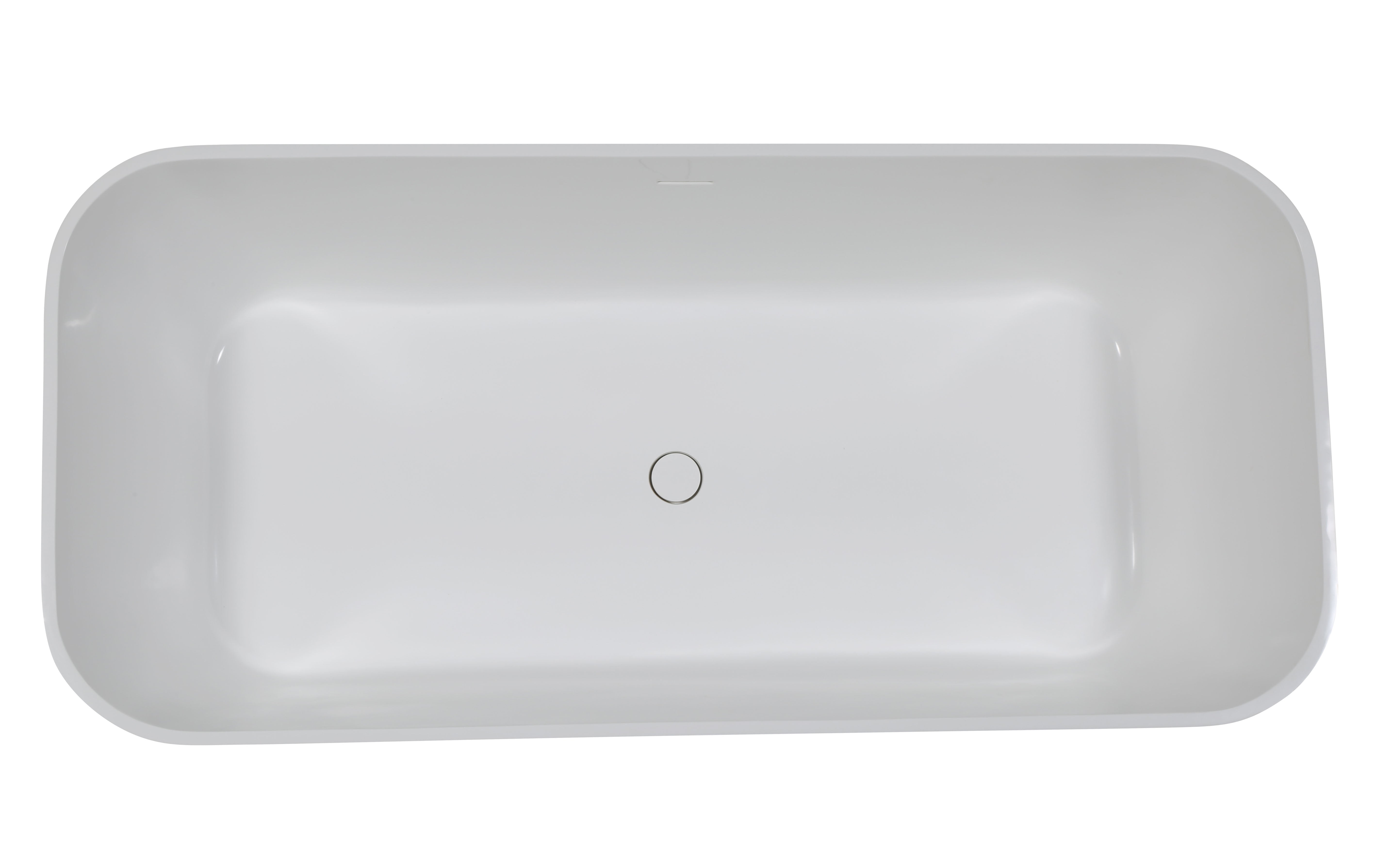 ALFI AB9952BM 67" Black & White Matte Rectangular Solid Surface Resin Soaking Bathtub