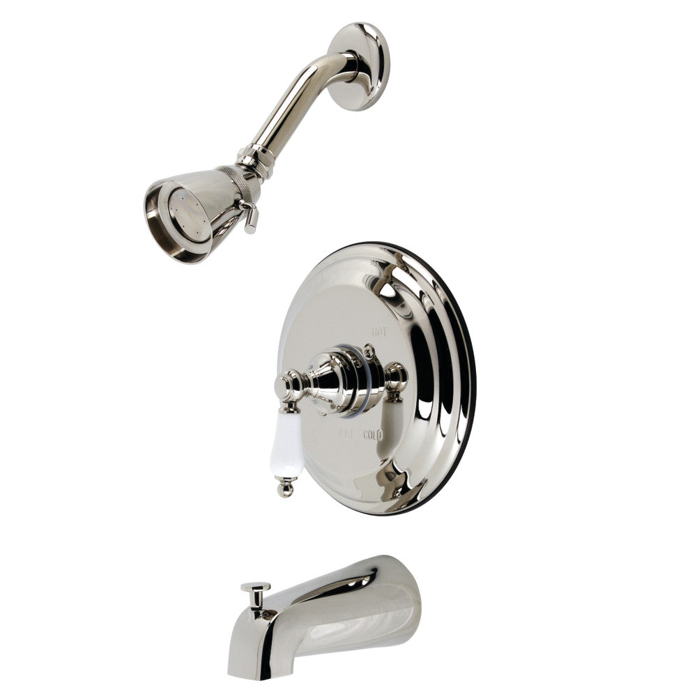 Kingston Brass KB3636PL Restoration Single-Handle Pressure Balanced Tub and Shower Faucet, Polished Nickel