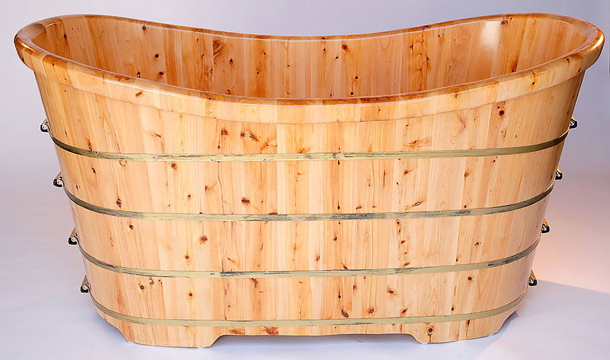 ALFI AB1105 63" Free Standing Cedar Wooden Bathtub