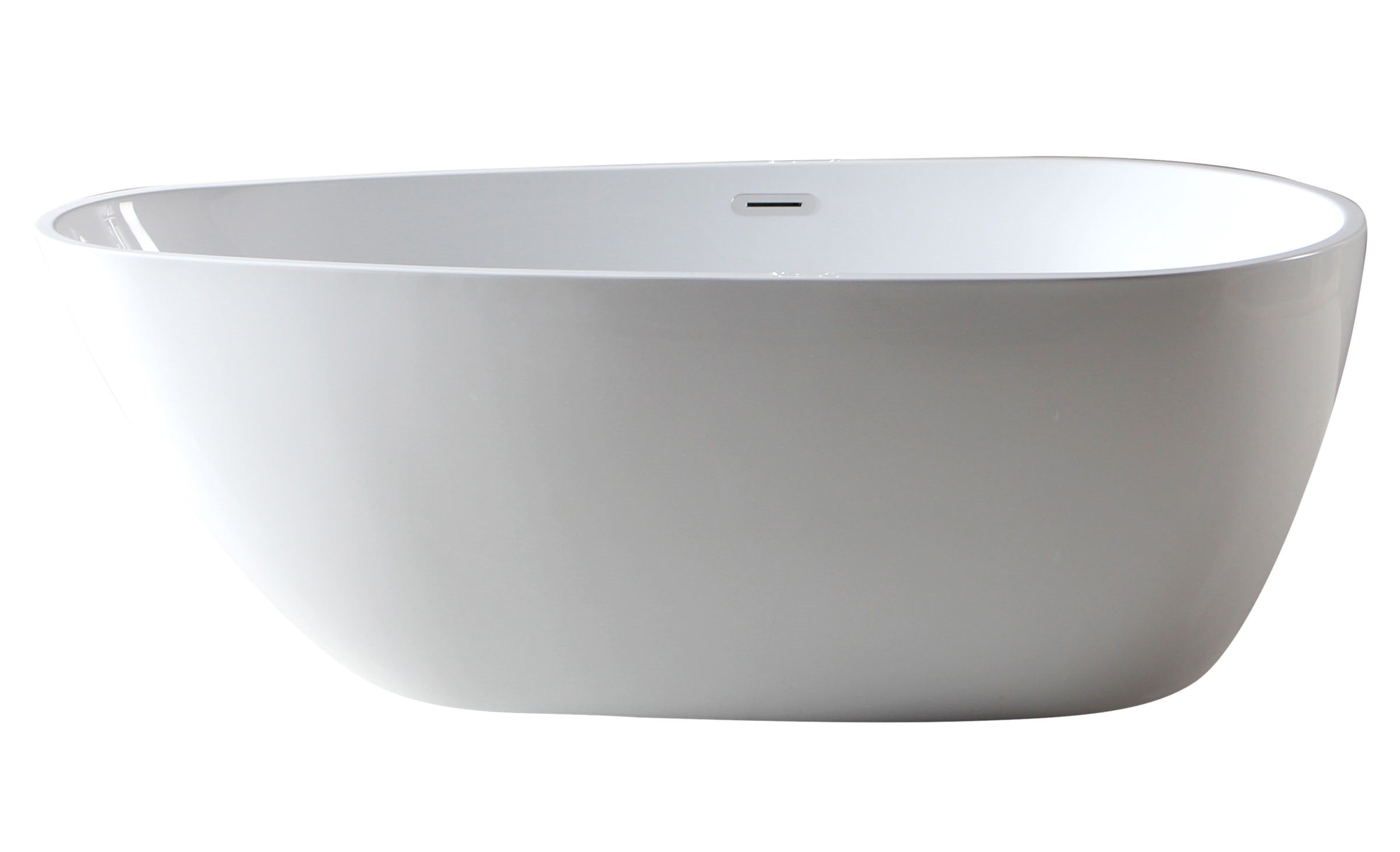 ALFI AB8861 59 inch White Oval Acrylic Free Standing Soaking Bathtub