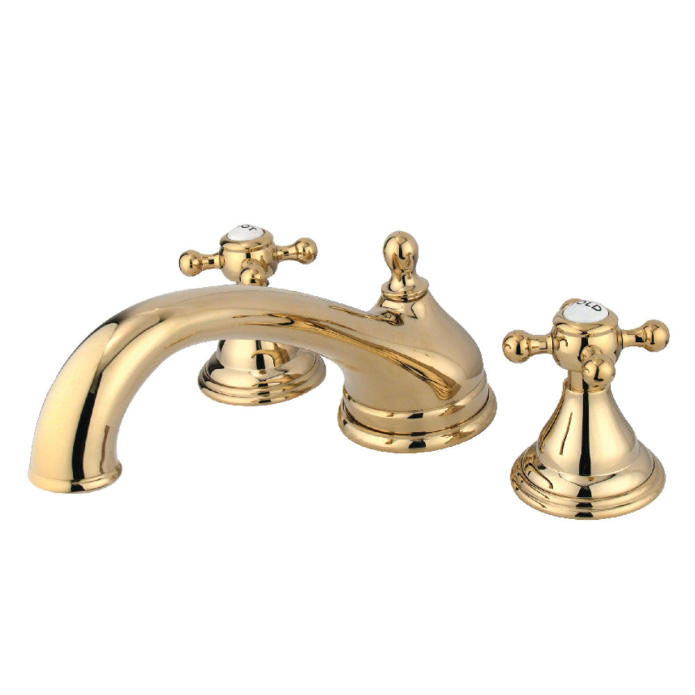 Kingston Brass KS5532BX Vintage Two-Handle Deck Mount Roman Tub Faucet, Polished Brass