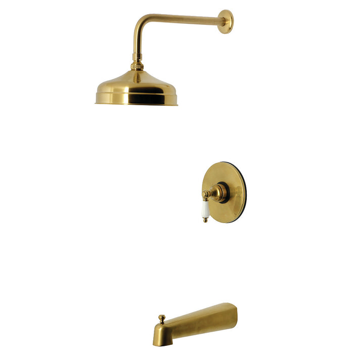 Kingston Brass KB6337PL Demure Single-Handle Pressure Balanced Tub and Shower Faucet, Brushed Brass