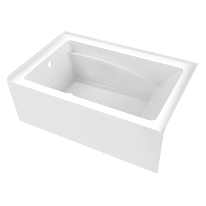 Aqua Eden VTAM5436L22T 54" Acrylic Rectangular 3-Wall Alcove Tub, Left Hand Drain, Glossy White