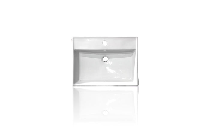 WatermarkFixtures Rectangular White Modern Vitreous China Farmhouse Apron Vessel Sink