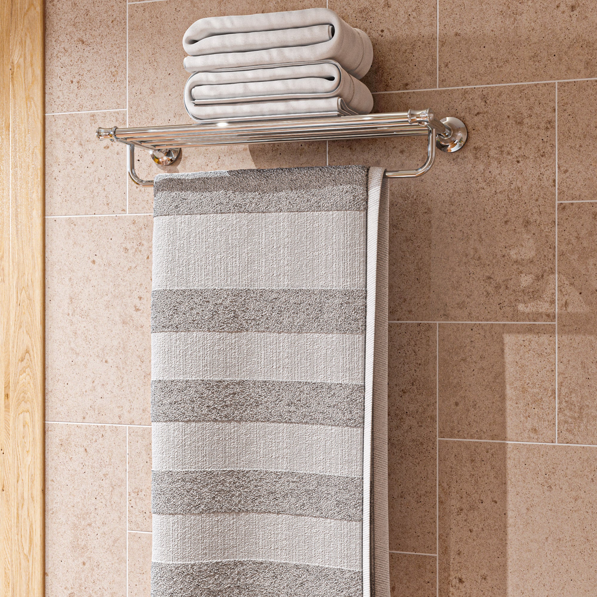 ALFI AB9583 Polished Chrome 23 inch Towel Bar & Shelf Bathroom Accessory