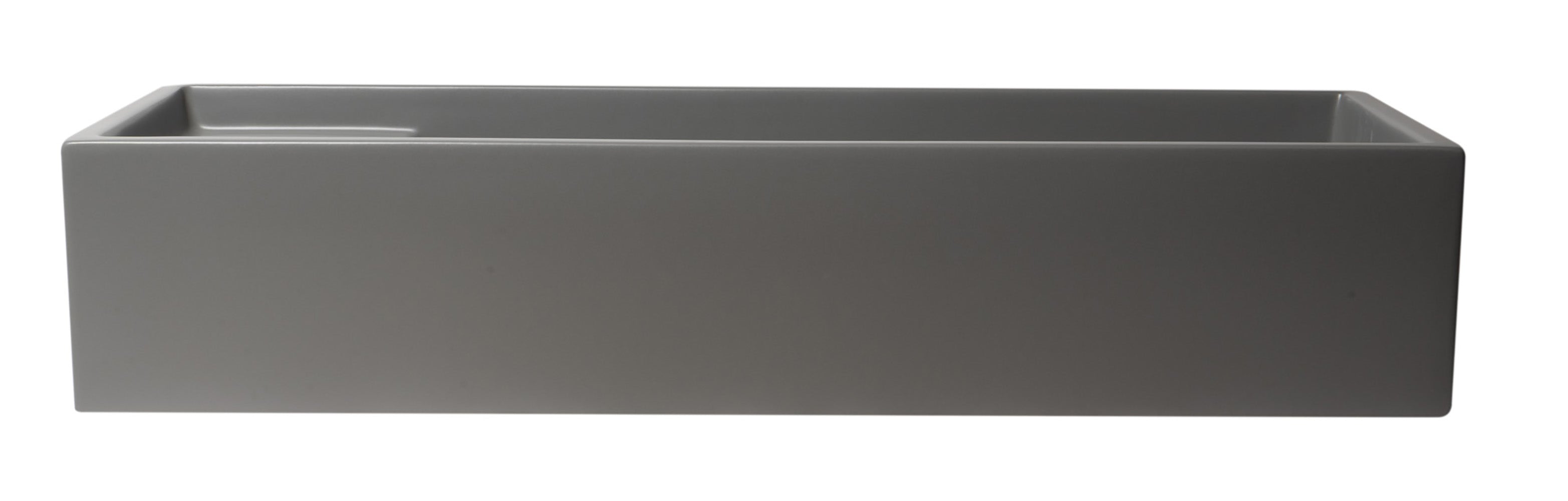 ALFI AB39TRGM 39" Grey Matte Above Mount Fireclay Bathroom Trough Sink
