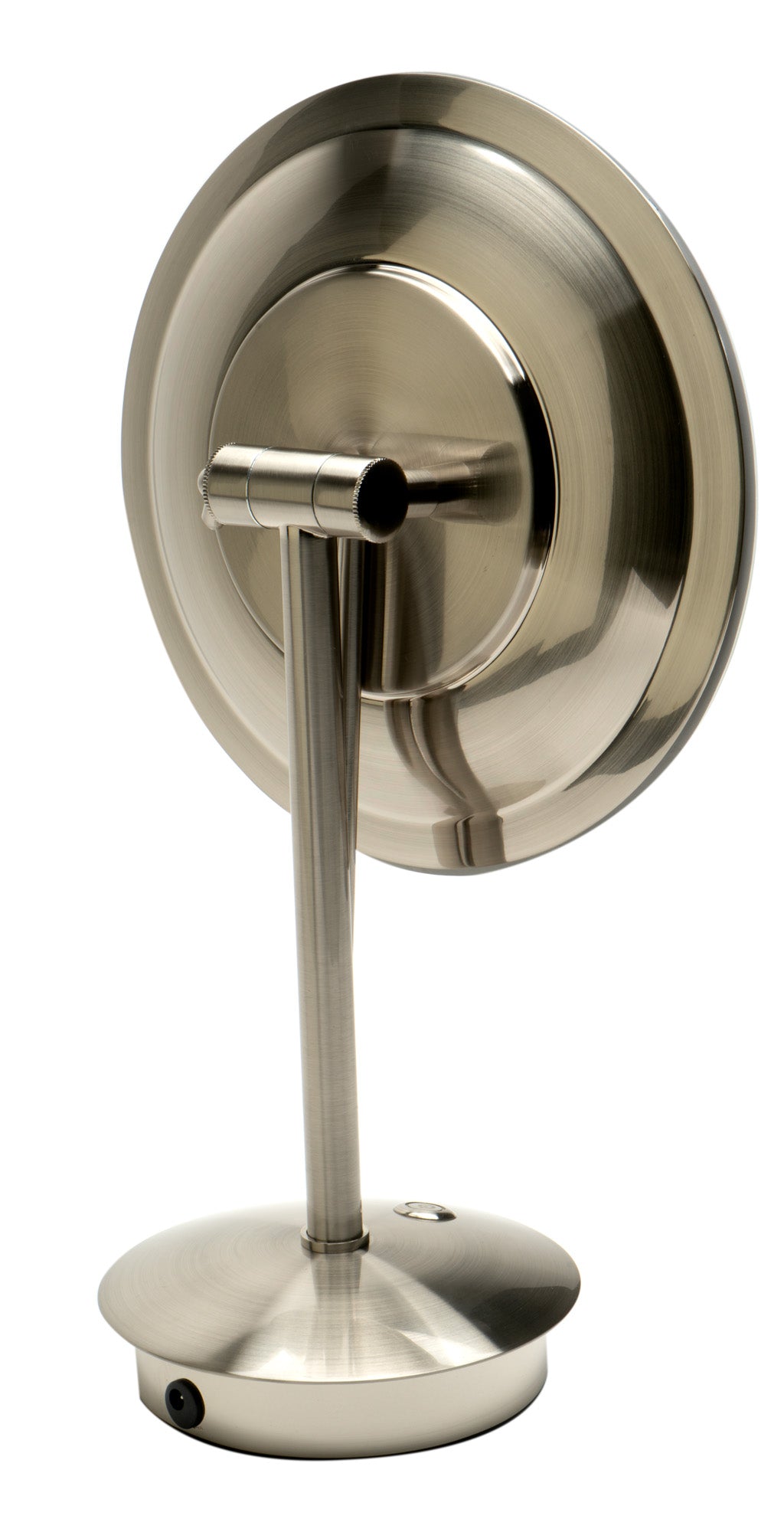 ALFI ABM9FLED-BN Brushed Nickel Tabletop Round 9" 5x Magnifying Cosmetic Mirror with Light