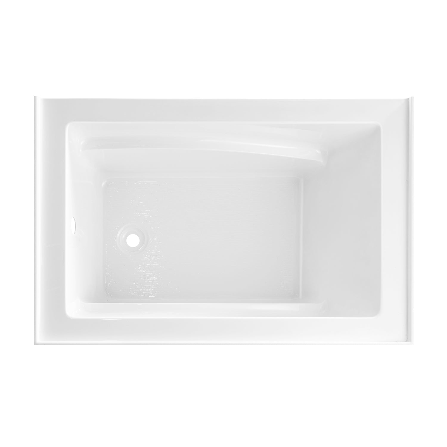 Aqua Eden VTAM4832L22D 48" Acrylic Rectangular 3-Wall Alcove Tub, Left Hand Drain and Anti-Skid Surface, Glossy White
