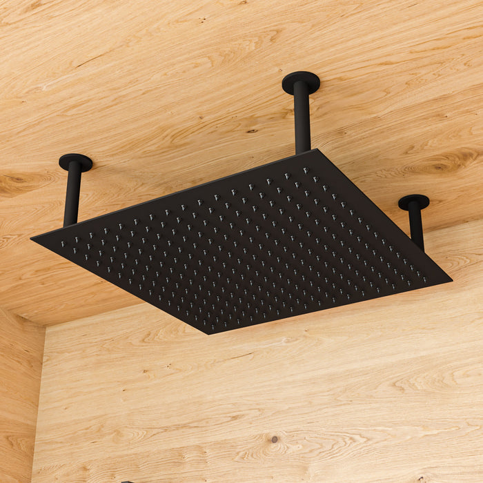 ALFI RAIN24S-BM Matte Black Stainless Steel 24" Square Ultra-Thin Rain Shower Head