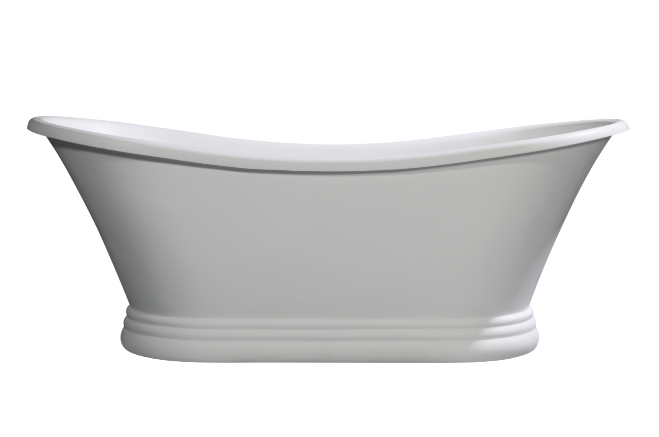 ALFI AB9950 67" White Matte Pedestal Solid Surface Resin Bathtub