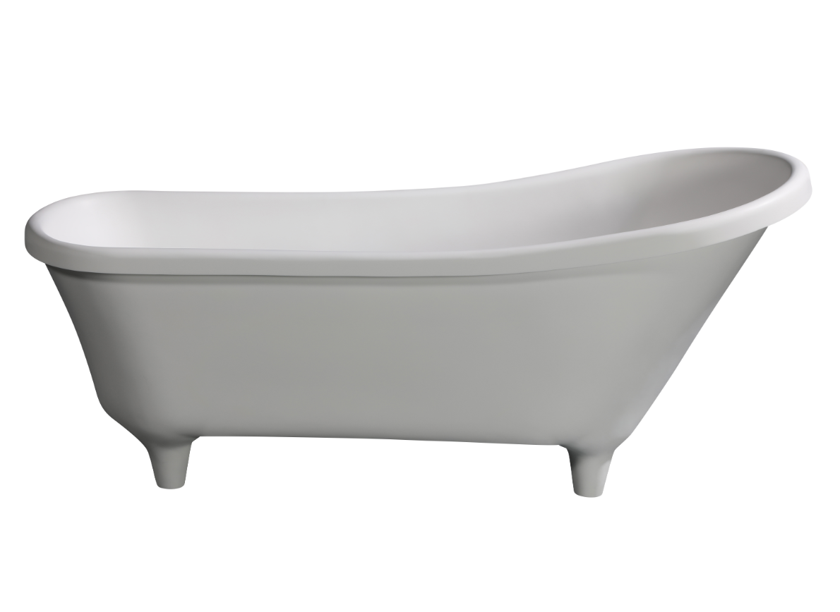 ALFI AB9960 67" White Matte Clawfoot Solid Surface Resin Bathtub