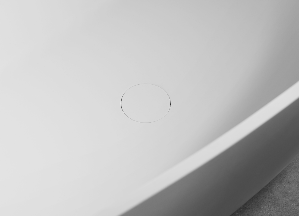 ALFI AB9975 59" White Oval Solid Surface Resin Soaking Bathtub