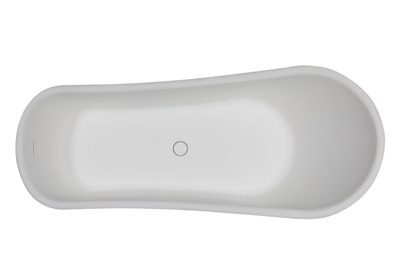 ALFI AB9960 67" White Matte Clawfoot Solid Surface Resin Bathtub