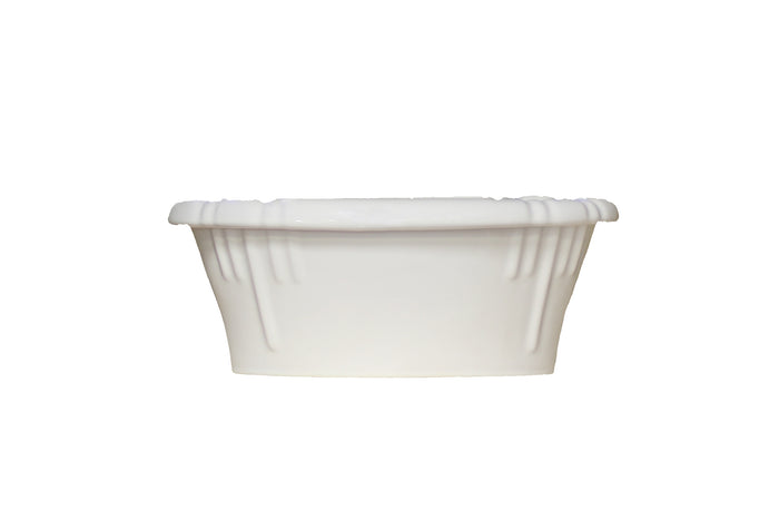WatermarkFixtures Coupe 17.75 x 19 Inch Modern Round Bowl Exposed Rim Vessel Sink Vitreous China White