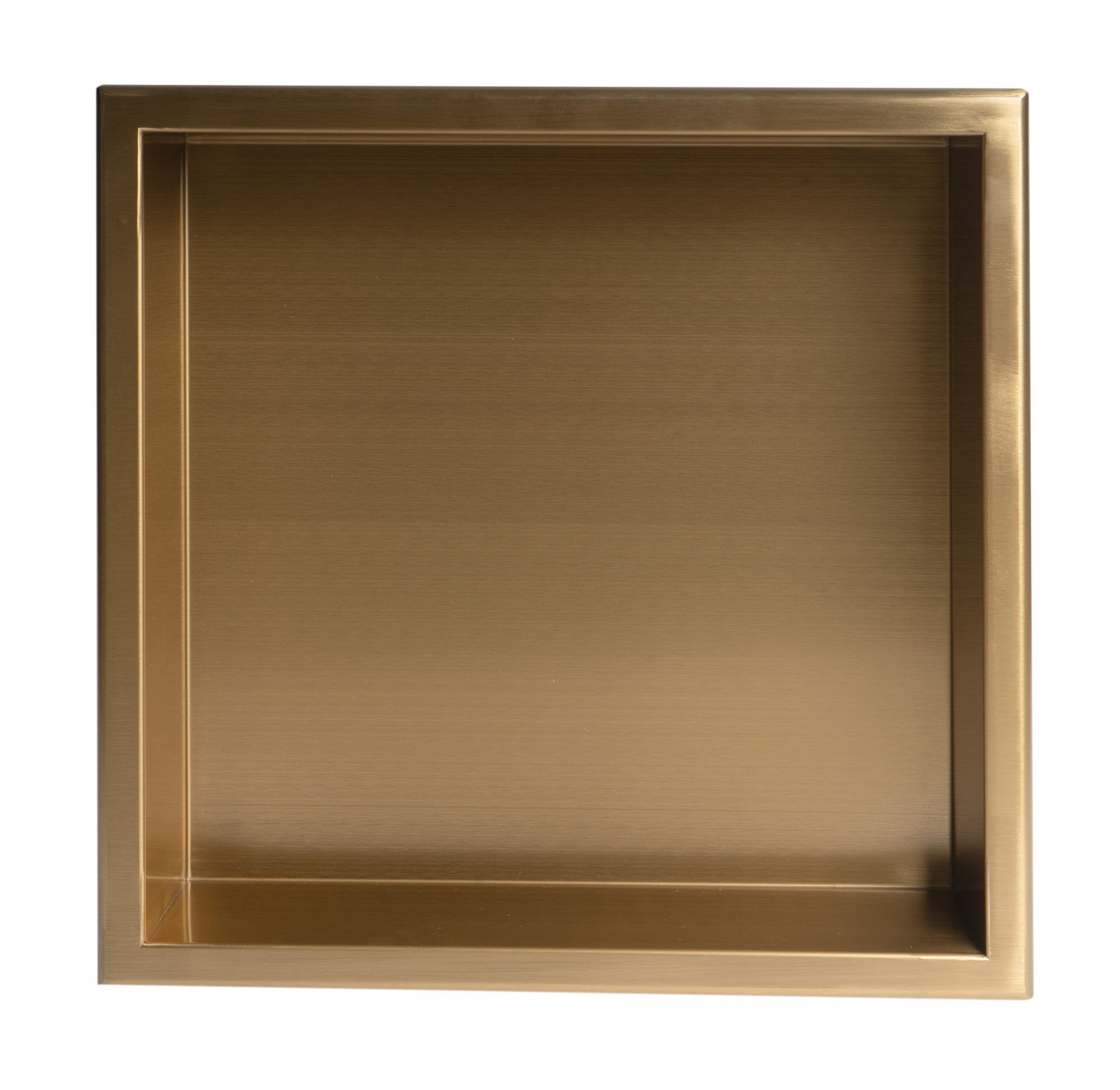 ALFI ABNP1616-BG 16" x 16" Brushed Gold PVD Steel Square Single Shelf Shower Niche