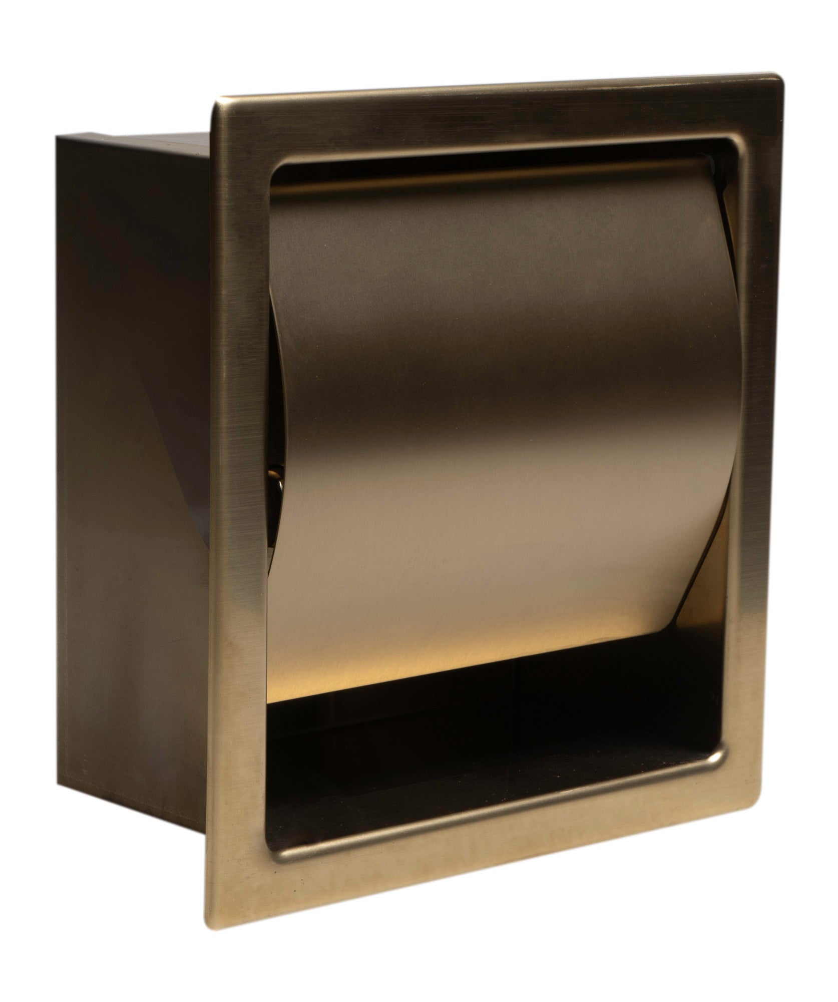 ALFI ABTPP77-BG PVD Brushed Gold Stainless Steel Recessed Toilet Paper Holder with Cover