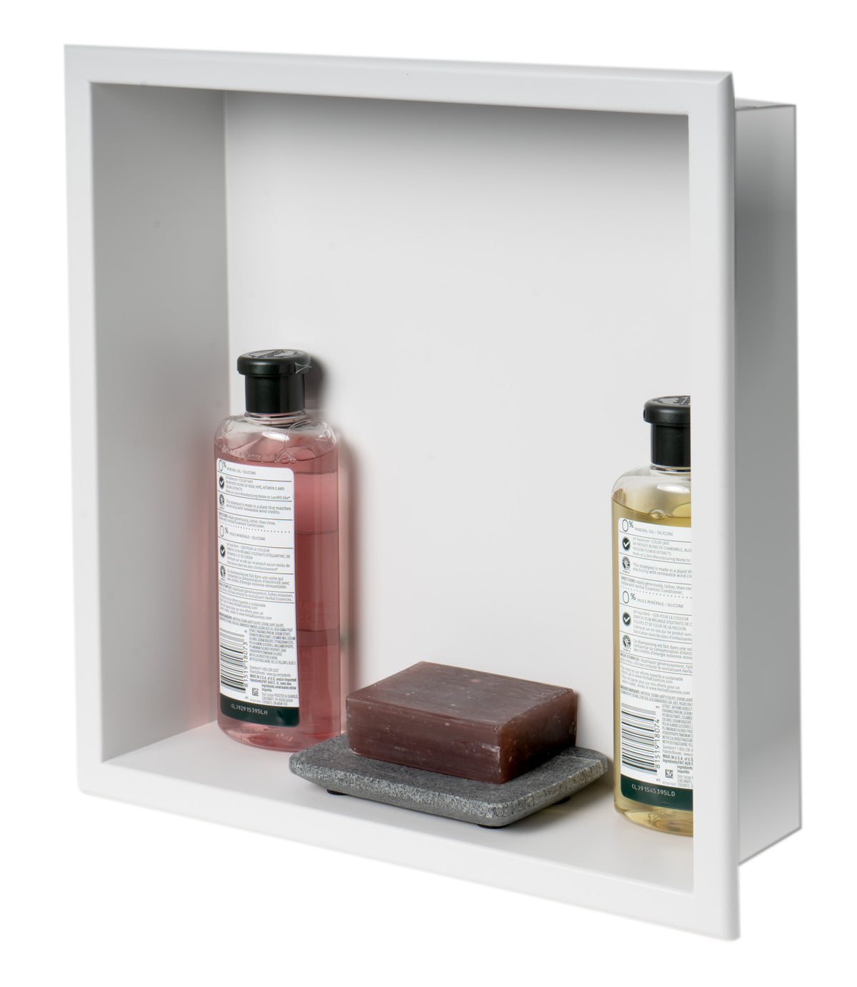 ALFI ABNC1616-W 16" x 16" White Matte Stainless Steel Square Single Shelf Bath Shower Niche