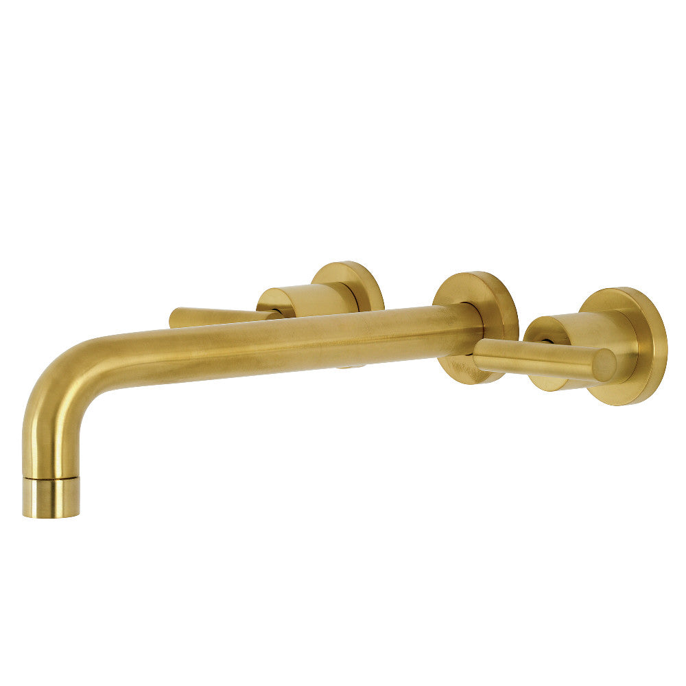Kingston Brass KS8027CML Manhattan Two-Handle Wall Mount Roman Tub Faucet, Brushed Brass