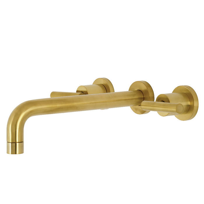 Kingston Brass KS8027CML Manhattan Two-Handle Wall Mount Roman Tub Faucet, Brushed Brass