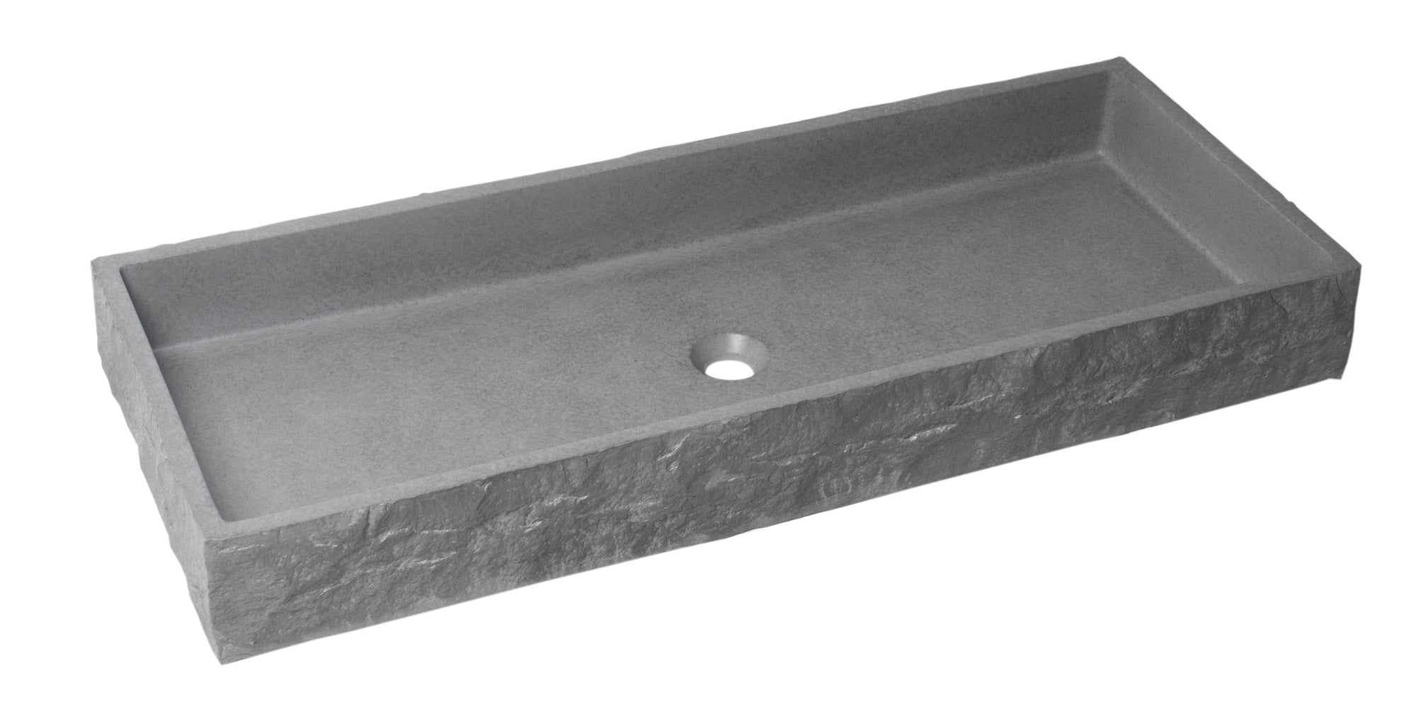 ALFI ABCO39TR 39" Solid Concrete Gray Matte Trough Sink for the Bathroom