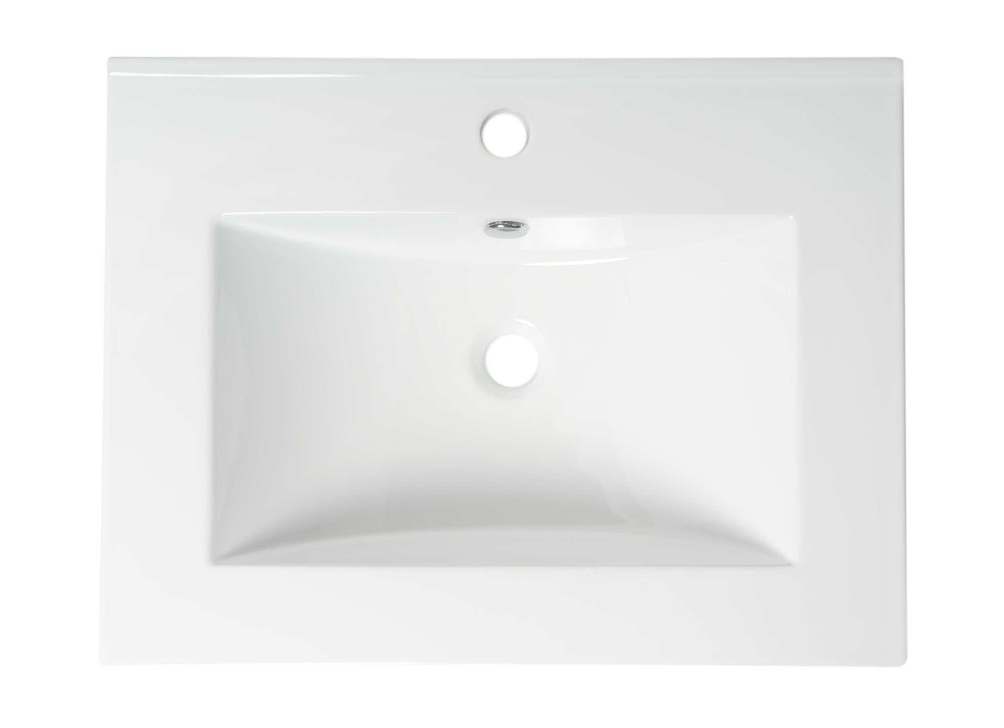 ALFI ABC803 White 25" Rectangular Drop In Ceramic Sink with Faucet Hole
